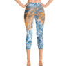 Beachy Blue Capri Printed Leggings, High Waist Yoga Pants - Image 4