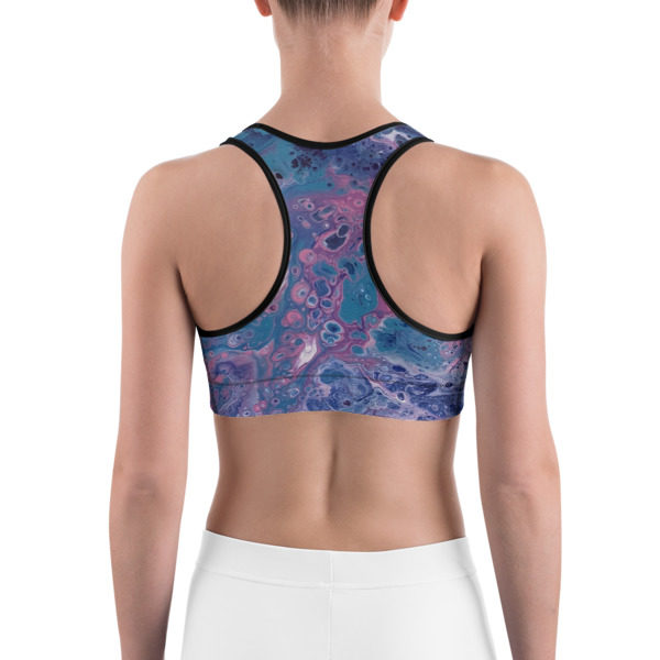 Blue moon Galaxy Printed Sports Bra, Workout Bra - Image 4