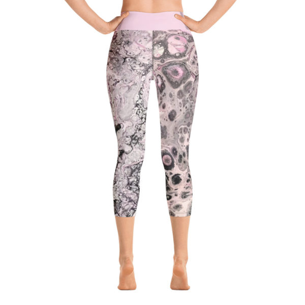 Pretty Pink Capri Leggings, High Waist Yoga Pants - Image 4
