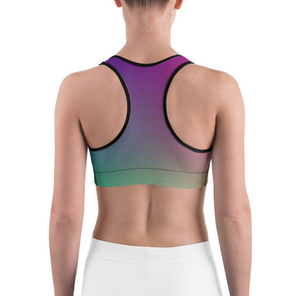Rainbow Palm Tree Sports Bra, Workout Bra, Yoga Clothes - Image 4