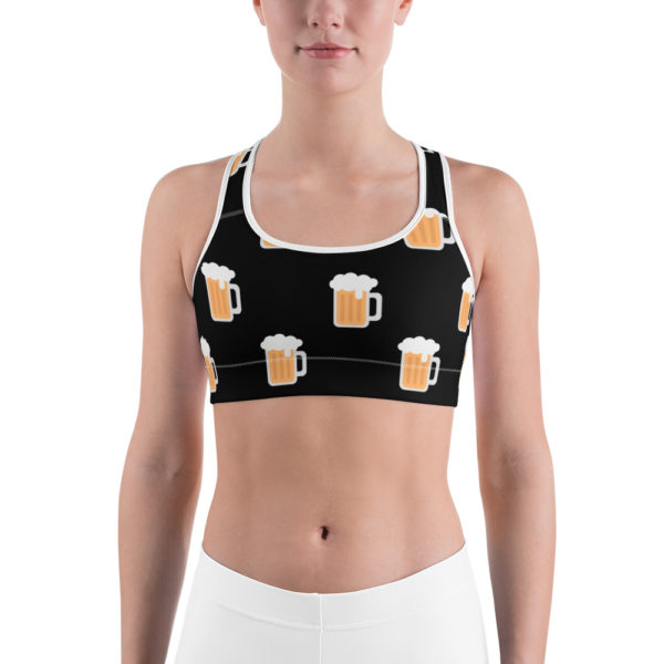 Cheers Beer Mug Sports Bra, Workout Bra,
