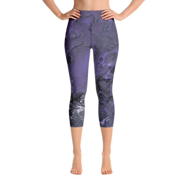 Purple Galaxy Capri Leggings, High Waist Yoga Pants – Essentially Savvy