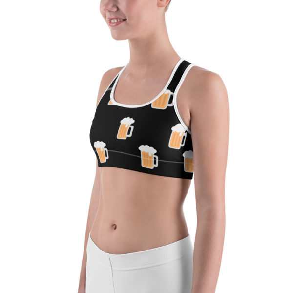 Cheers Beer Mug Sports Bra, Workout Bra, - Image 2