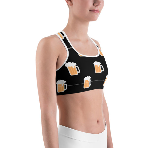 Cheers Beer Mug Sports Bra, Workout Bra, - Image 3