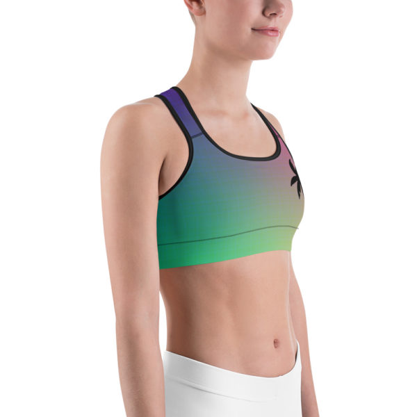 Rainbow Palm Tree Sports Bra, Workout Bra, Yoga Clothes - Image 3