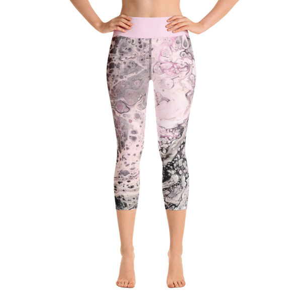 Pretty Pink Capri Leggings, High Waist Yoga Pants