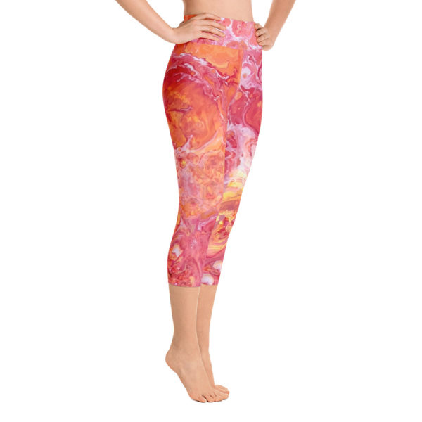 Orange Dream Capri Leggings, Yoga Pants - Image 3