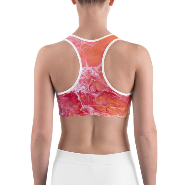 Orange Dream Printed Sports Bra - Image 4