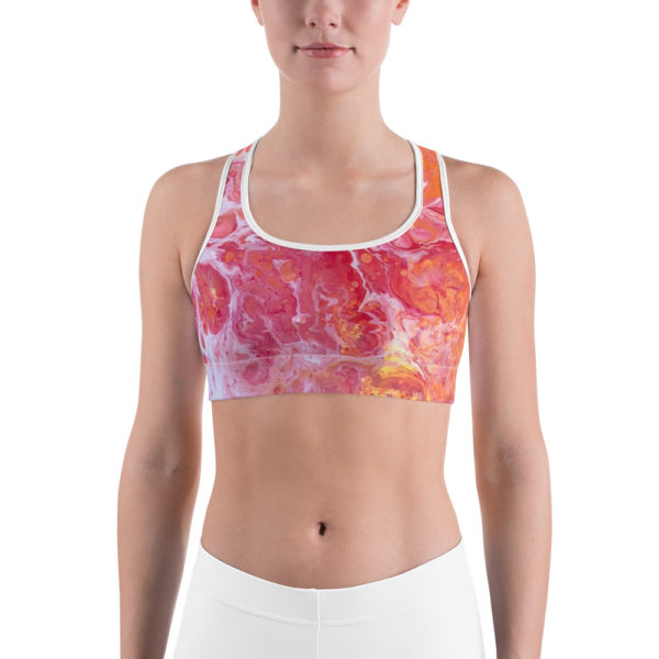 Orange Dream Printed Sports Bra