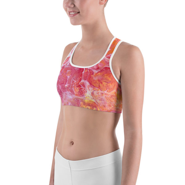 Orange Dream Printed Sports Bra - Image 2