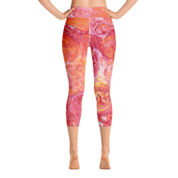 Orange Dream Capri Leggings, Yoga Pants - Image 4