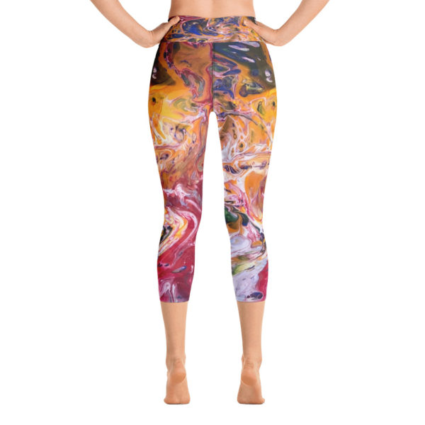 Multi Colored Capri Leggings, Yoga Pants - Image 4
