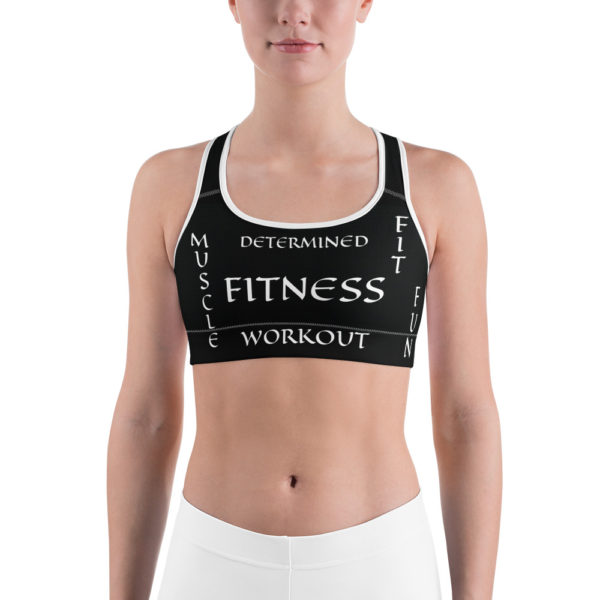 Affirmations Printed Sports Bra, Workout Bra