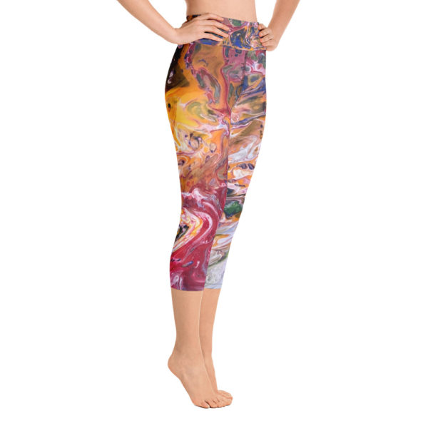 Multi Colored Capri Leggings, Yoga Pants - Image 3
