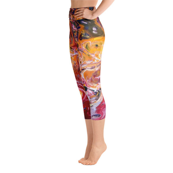 Multi Colored Capri Leggings, Yoga Pants - Image 2