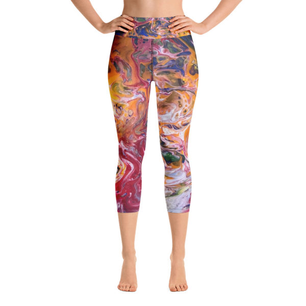 Multi Colored Capri Leggings, Yoga Pants