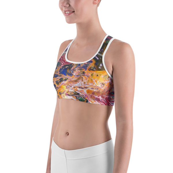 Multicolored Printed Sports Bra - Image 2