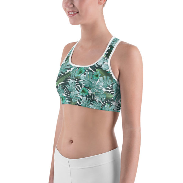 Jungle Sports bra, Tropical Workout Bra - Image 2