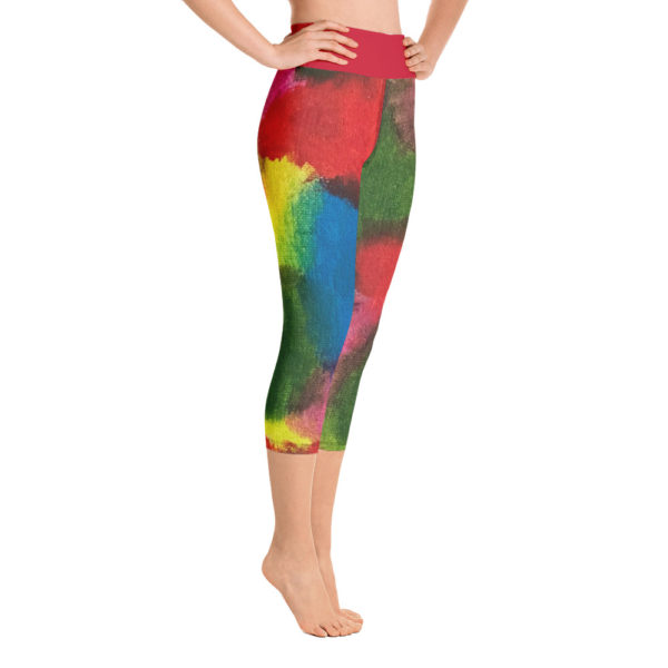 Color Block Capri Leggings, Yoga Pants - Image 3