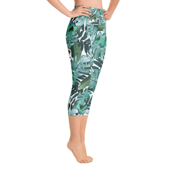 Jungle Capri Leggings, Tropical Yoga Pants - Image 3