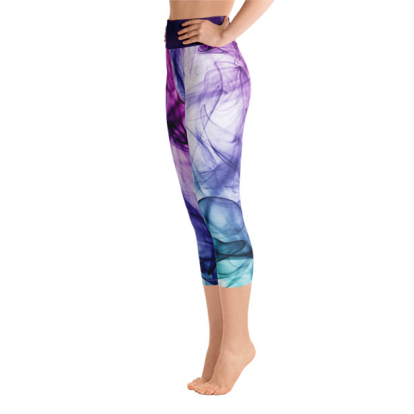 Color Ribbons Capri Leggings, Yoga Pants - Image 6