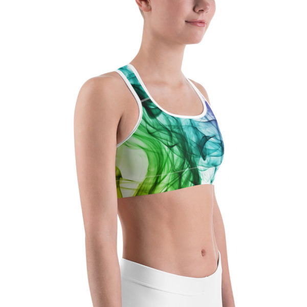 Color Ribbons Sports bra, Workout Top - Image 3