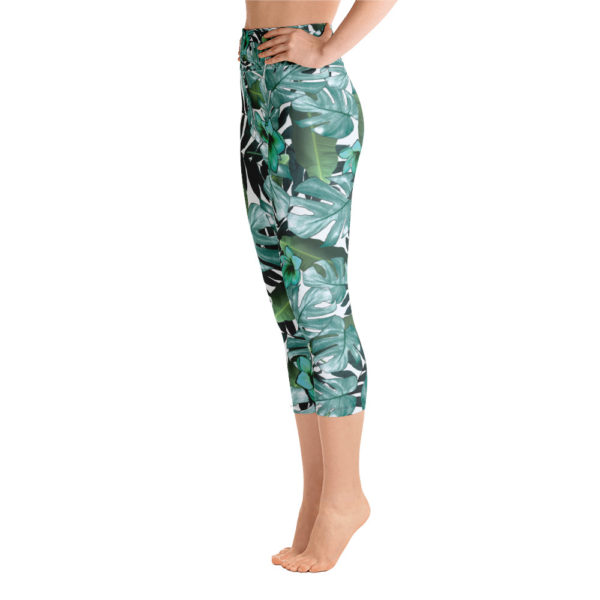 Jungle Capri Leggings, Tropical Yoga Pants - Image 2