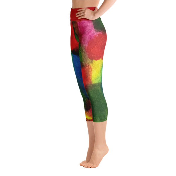 Color Block Capri Leggings, Yoga Pants - Image 2