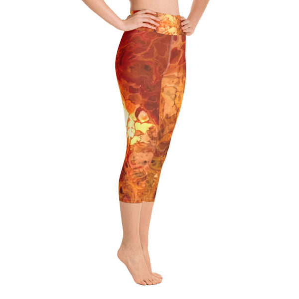 Autumn Colors Printed Capri Leggings, Yoga Pants - Image 3