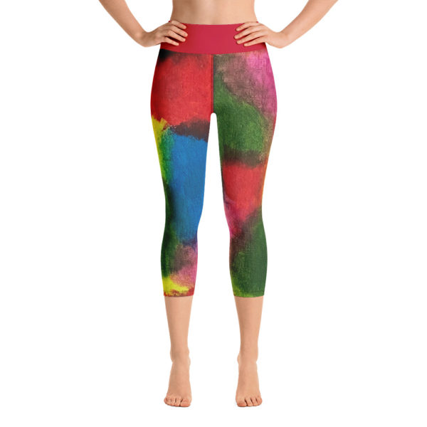 Color Block Capri Leggings, Yoga Pants - Image 5