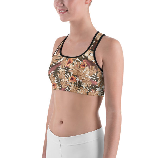 Brown Jungle Sports bra, Workout Bra - Image 2