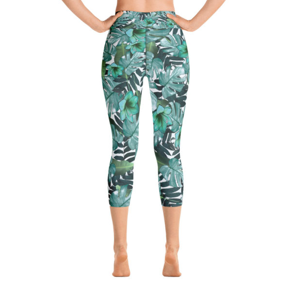 Jungle Capri Leggings, Tropical Yoga Pants - Image 4