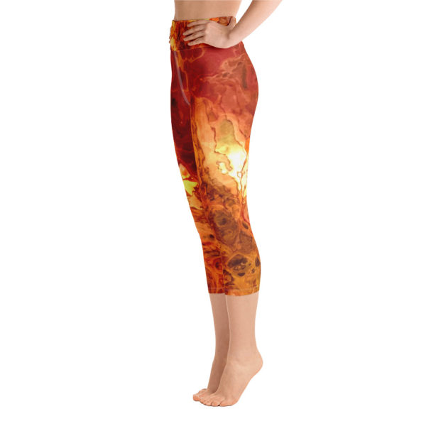 Autumn Colors Printed Capri Leggings, Yoga Pants - Image 2