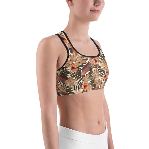 Brown Jungle Sports bra, Workout Bra - Image 3