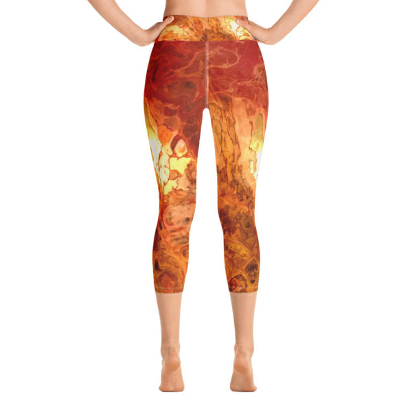 Autumn Colors Printed Capri Leggings, Yoga Pants - Image 4