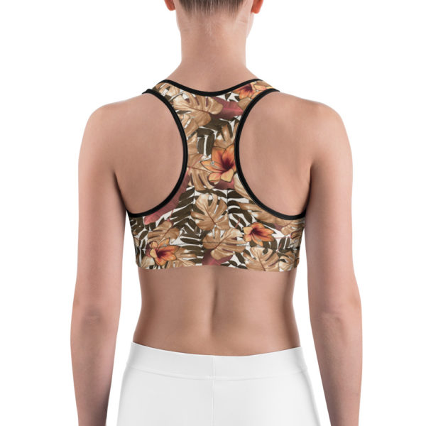 Brown Jungle Sports bra, Workout Bra - Image 4