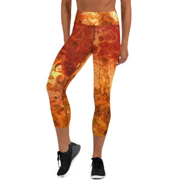 Autumn Colors Printed Capri Leggings, Yoga Pants - Image 6