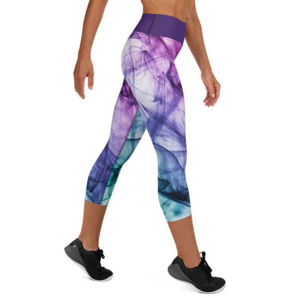 Color Ribbons Capri Leggings, Yoga Pants - Image 5