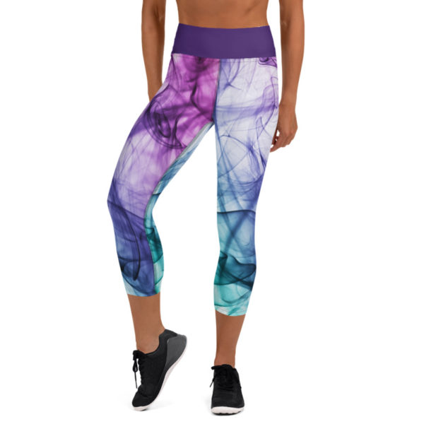 Color Ribbons Capri Leggings, Yoga Pants - Image 9