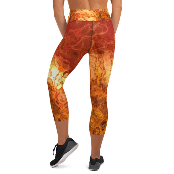 Autumn Colors Printed Capri Leggings, Yoga Pants - Image 5
