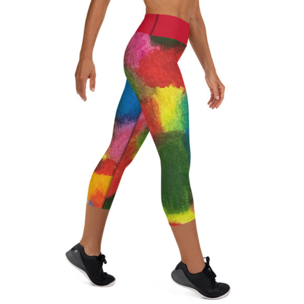 Color Block Capri Leggings, Yoga Pants - Image 7