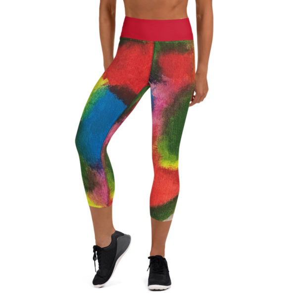 Color Block Capri Leggings, Yoga Pants - Image 6