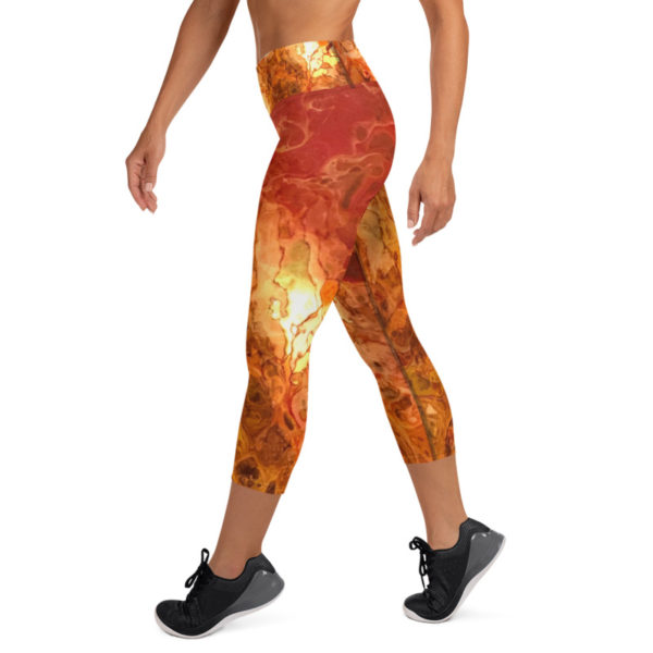 Autumn Colors Printed Capri Leggings, Yoga Pants - Image 7