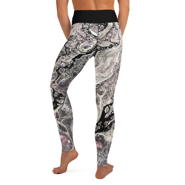 Black and White Galaxy Print  Yoga Pants,  Leggings - Image 6