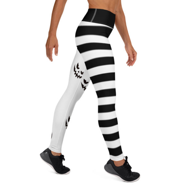 Halloween Black and White Yoga Pants, Halloween Leggings - Image 3