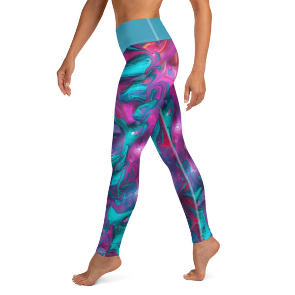 Color Me Beautiful Yoga Pants, Turquoise Leggings - Image 4