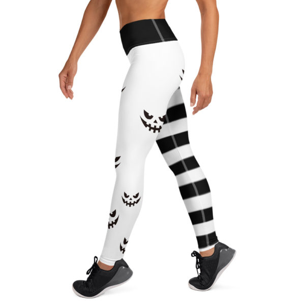 Halloween Black and White Yoga Pants, Halloween Leggings - Image 8