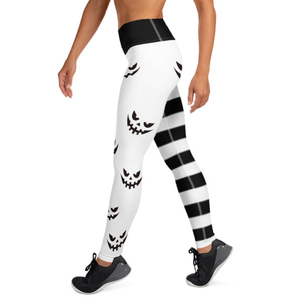Halloween Black and White Yoga Pants, Halloween Leggings - Image 2