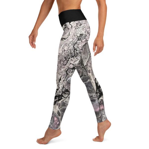 Black and White Galaxy Print  Yoga Pants,  Leggings - Image 4