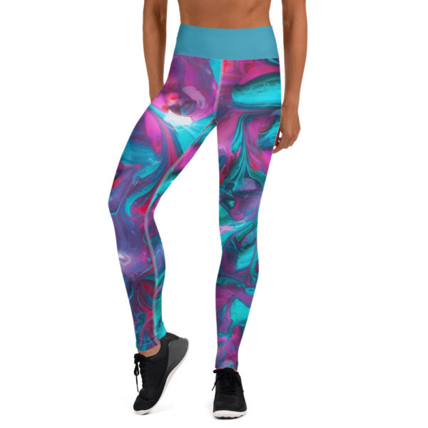 Color Me Beautiful Yoga Pants, Turquoise Leggings - Image 3